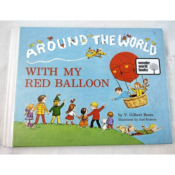 Around The World With My Red Balloon Vintage Book V Gilbert Beers Kids 1973 - Picture 1 of 12